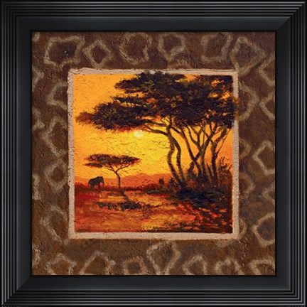 Framed Savannah Sunset III Print