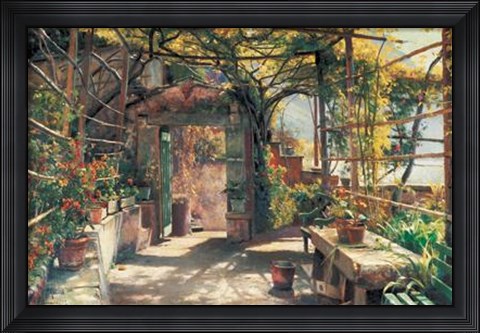 Framed In The Pergola Print