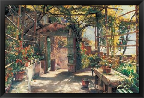 Framed In The Pergola Print