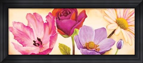 Framed Danse De Fleurs I Print