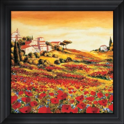 Framed Valley Of Poppies Print