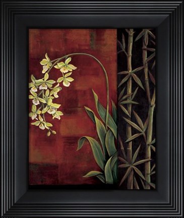 Framed Green Orchid Print
