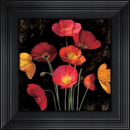 Framed Poppy Bouquet I Print