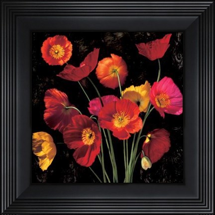 Framed Poppy Bouquet II Print