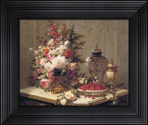 Framed Tulips And Other Flowers Print