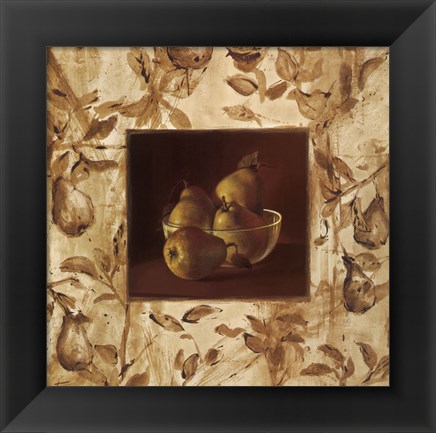 Framed Peras En La Mesa Print