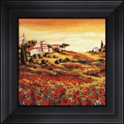 Framed Valley Of Poppies Print