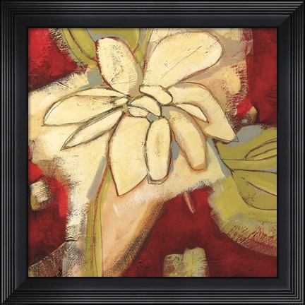 Framed Jungle Gardenia I Print