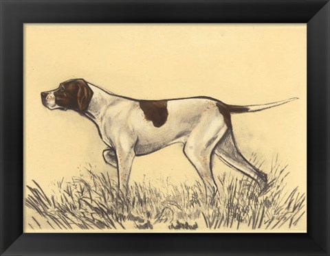 Framed Hunting Dogs-Pointer Print