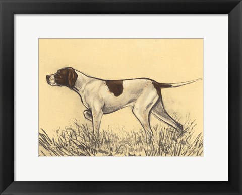 Framed Hunting Dogs-Pointer Print