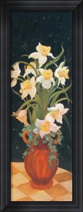 Framed Daffodils At Dark Print