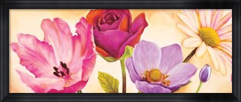 Framed Danse De Fleurs I Print
