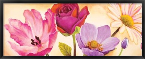 Framed Danse De Fleurs I Print