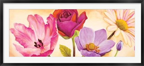 Framed Danse De Fleurs I Print
