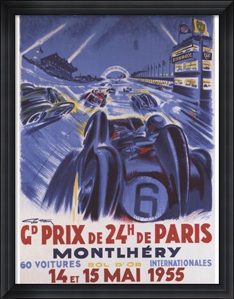 Framed Grand Prix De Montlhery Print