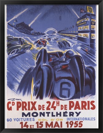 Framed Grand Prix De Montlhery Print