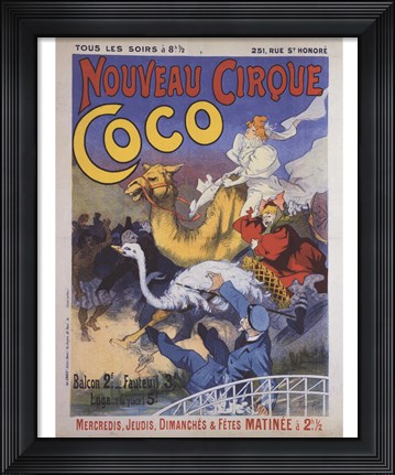 Framed Nouveau Cirque Coco Print