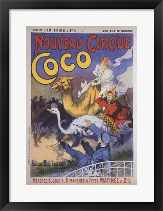 Framed Nouveau Cirque Coco Print