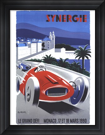 Framed Le Grand Defi Monaco 18 Mars 1990 Print