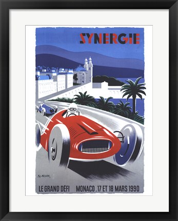 Framed Le Grand Defi Monaco 18 Mars 1990 Print