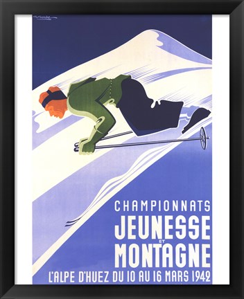 Framed Championnats Jeunesse Et Montagne Print