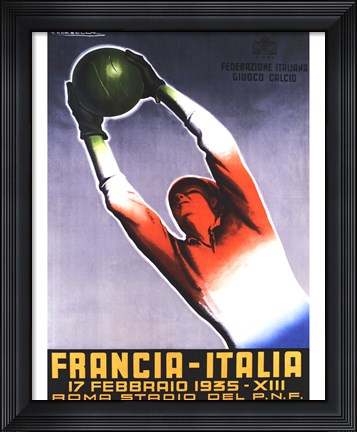 Framed Francia Italia Foot Ball 1935 Print