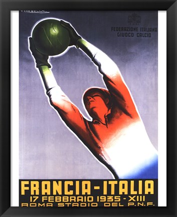 Framed Francia Italia Foot Ball 1935 Print