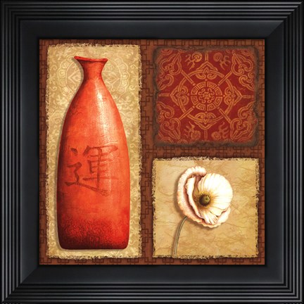 Framed Oriental Collage I Print