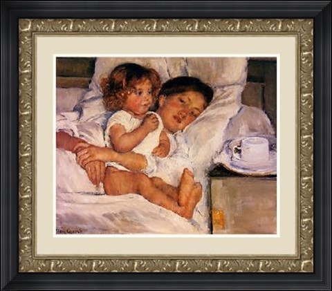 Framed Breakfast In Bed Print