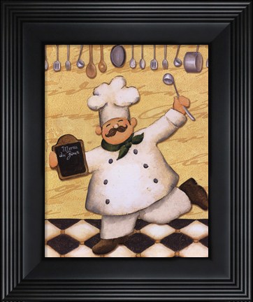 Framed Le Chef Et Le Menu Print