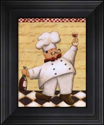 Framed Le Chef Et Le Vin Print