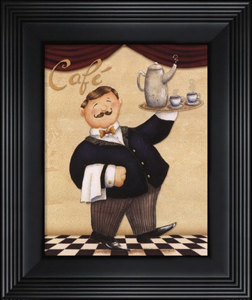Framed Waiter - Cafe Print