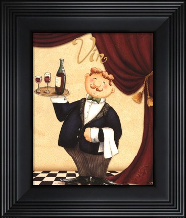 Framed Waiter - Vin Print