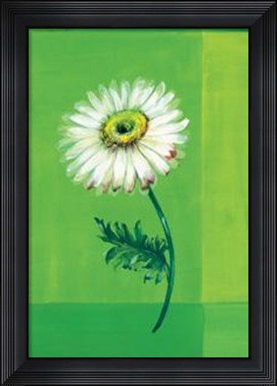 Framed Flower On Green Print