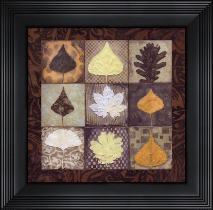Framed Leaf Mosaic II Print