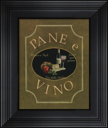 Framed Pane E Vino - Mini Print