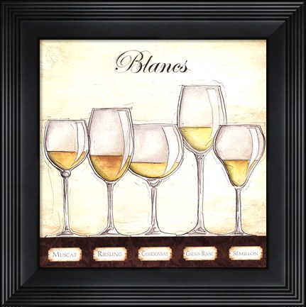 Framed Les Vins Blancs Print