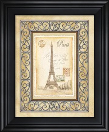Framed Paris Postcard Print