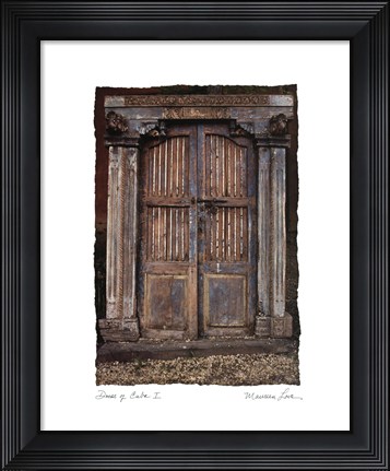 Framed Doors Of Cuba I Print