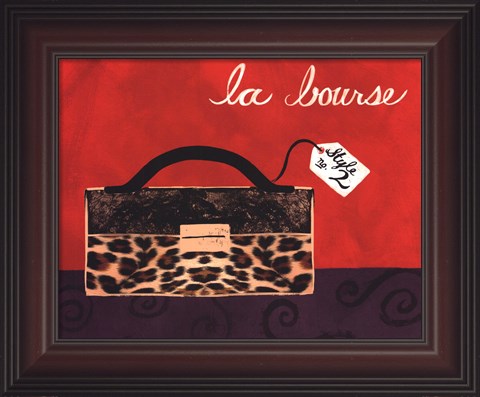 Framed Leopard Handbag I Print