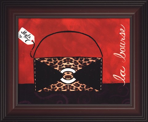 Framed Leopard Handbag II Print