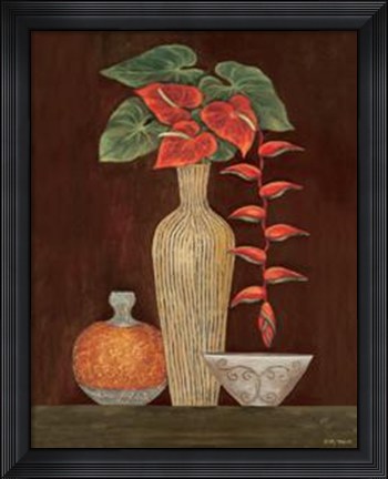 Framed Red Anthuriums Print