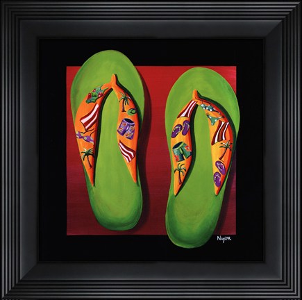 Framed Key West Thongs Print