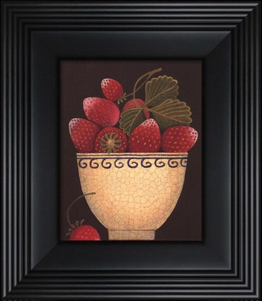 Framed Cup O' Strawberries Print