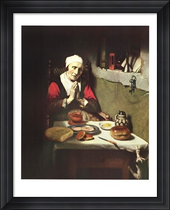 Framed Old Woman Praying Print