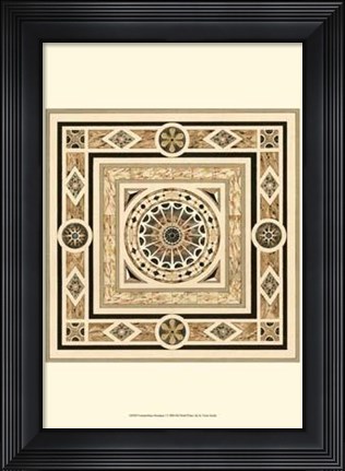 Framed Fontainebleau Mosaique I Print