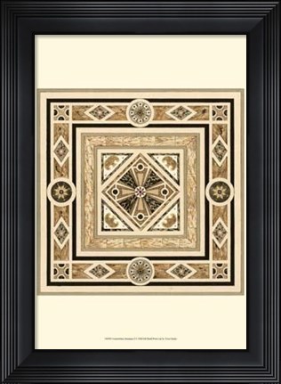 Framed Fontainebleau Mosaique II Print