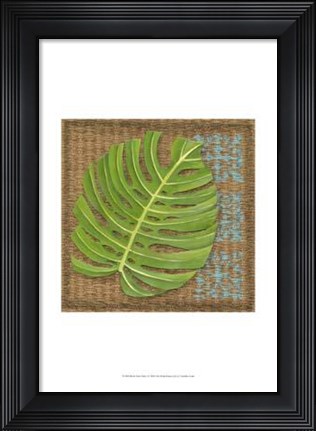 Framed Block Print Palm I Print