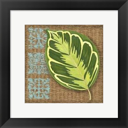 Framed Block Print Palm III Print