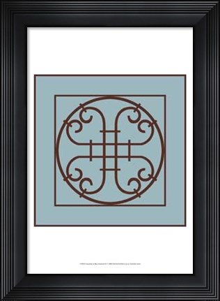 Framed Chocolate And Blue Ironwork IV Print